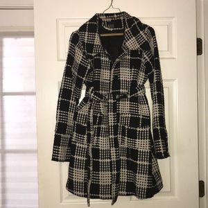 Black and white pea coat